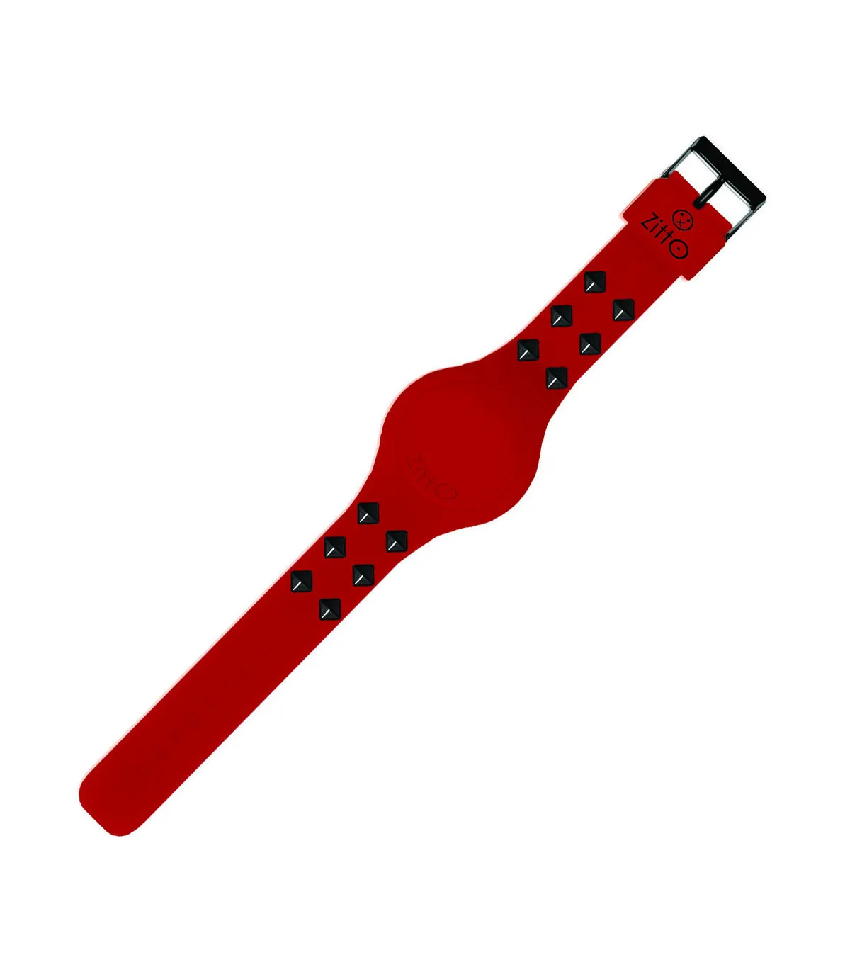 Orologio al quarzo in silicone rosso con borchie collezione REBEL