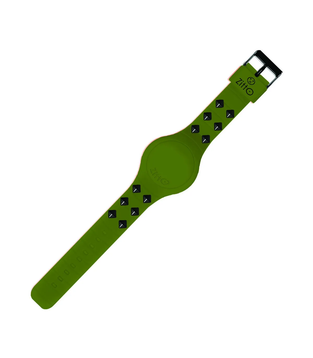 Orologio al quarzo in silicone verde con borchie collezione REBEL