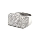 Anello pavè in oro bianco con brillanti carati totali 2,23