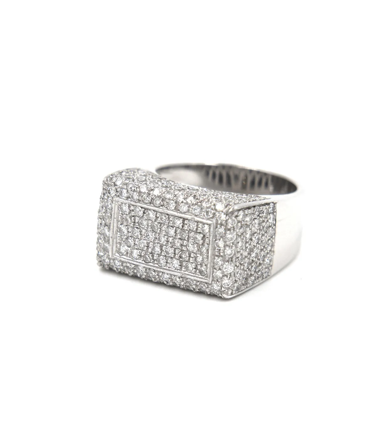 Anello pavè in oro bianco con brillanti carati totali 2,23