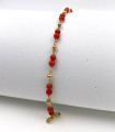 Bracciale in oro giallo con corallini