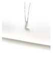 Collana in oro bianco con lettera L con brillanti carati totali 0,14