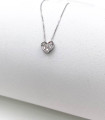 Collana in oro bianco con ciondolo cuore con brillanti carati totali 0,09