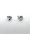 Orecchini in oro bianco a cuore con brillanti carati totali 0,18