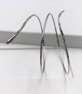 Bracciale in oro bianco a serpente con zirconi