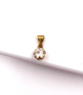 Ciondolo punto luce in oro giallo con zircone