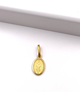 Ciondolo Madonnina miracolosa in oro giallo