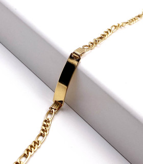 Bracciale in oro giallo con targhetta