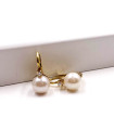 Orecchini pendenti in oro giallo con perla e zircone