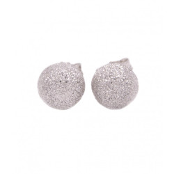 Orecchini a sfera in oro bianco satinato