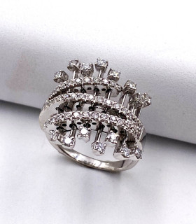 Anello in oro bianco con brillanti carati totali 1,13