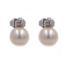 Orecchini in oro bianco con perla e brillanti da 0,06 ct totali