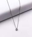 Collana punto luce a cipollina in oro bianco con brillante da 0,05 carati