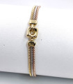 Bracciale multifilo in oro giallo, bianco e rosso