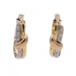 Orecchini in oro bianco e giallo con brillanti da 0,15 carati totali