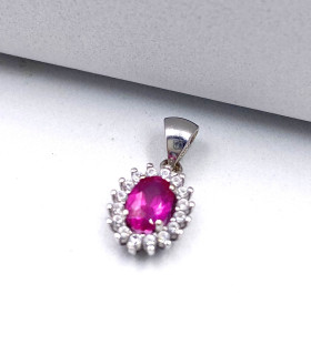 Ciondolo in oro bianco con rubino
