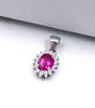 Ciondolo in oro bianco con rubino