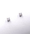 Orecchini punto luce in oro bianco con brillanti carati totali 0,16