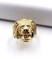 Anello in oro giallo testa di leone