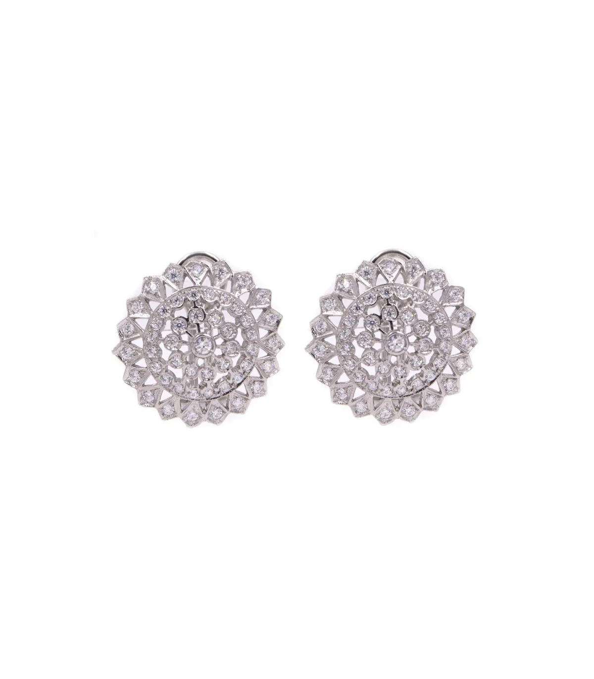 coppia orecchini in oro bianco con zirconi