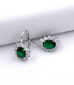 Orecchini pendenti modello kate in oro bianco con quarzo verde e zirconi