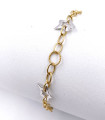 Bracciale a catena in oro giallo con stelle in oro bianco