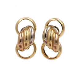 Orecchini in oro giallo bianco e rosso