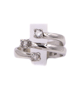 Anello trilogy in oro bianco con brillanti carati totali 0,30