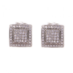 Orecchini in oro bianco con brillanti carati totali 1,06