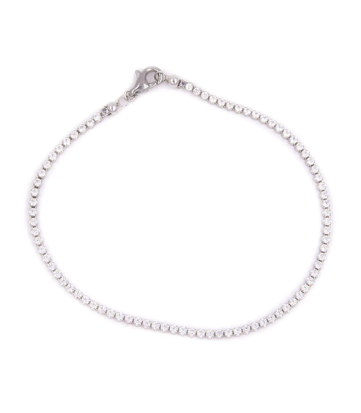 Bracciale tennis in oro bianco con zirconi