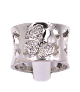 Anello Salvini in oro bianco con brillanti carati totali 0,21