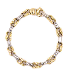Bracciale in oro giallo e oro bianco