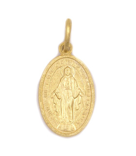 Ciondolo Madonnina miracolosa in oro giallo