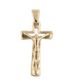 Ciondolo croce in oro giallo con Cristo