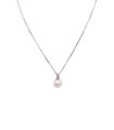 Collana in oro bianco con perla e brillante da 0,02 carati