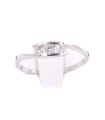 Anello trilogy in oro bianco con brillanti carati totali 0,09