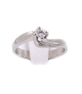 Anello solitario in oro bianco con brillante da 0,15 carati