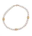 Bracciale di perle con sfere e chiusura in oro giallo