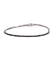 Bracciale tennis in oro bianco con brillanti neri