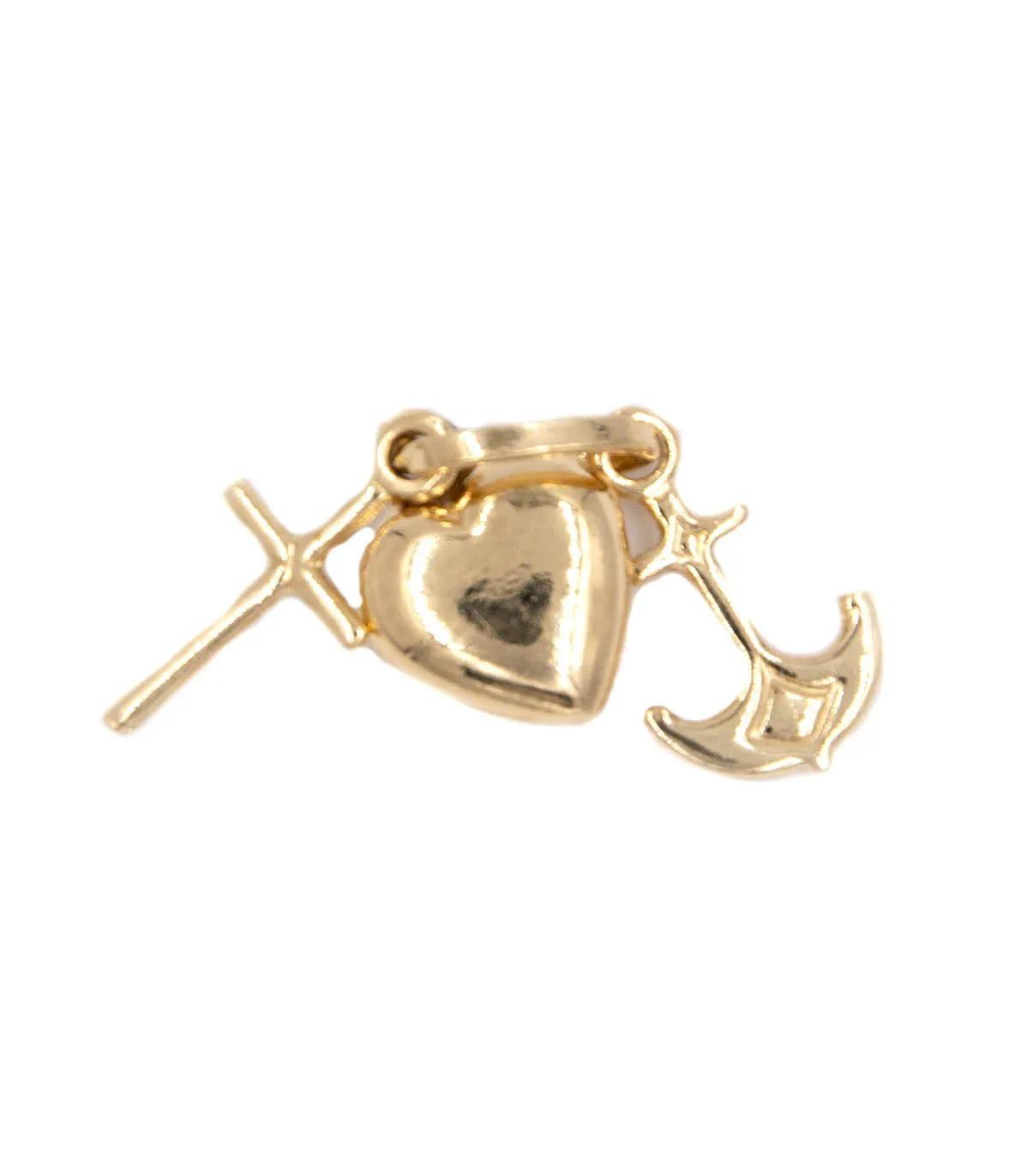 Ciondolo fede, speranza e carità in oro giallo