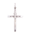 Ciondolo croce in oro bianco con Cristo