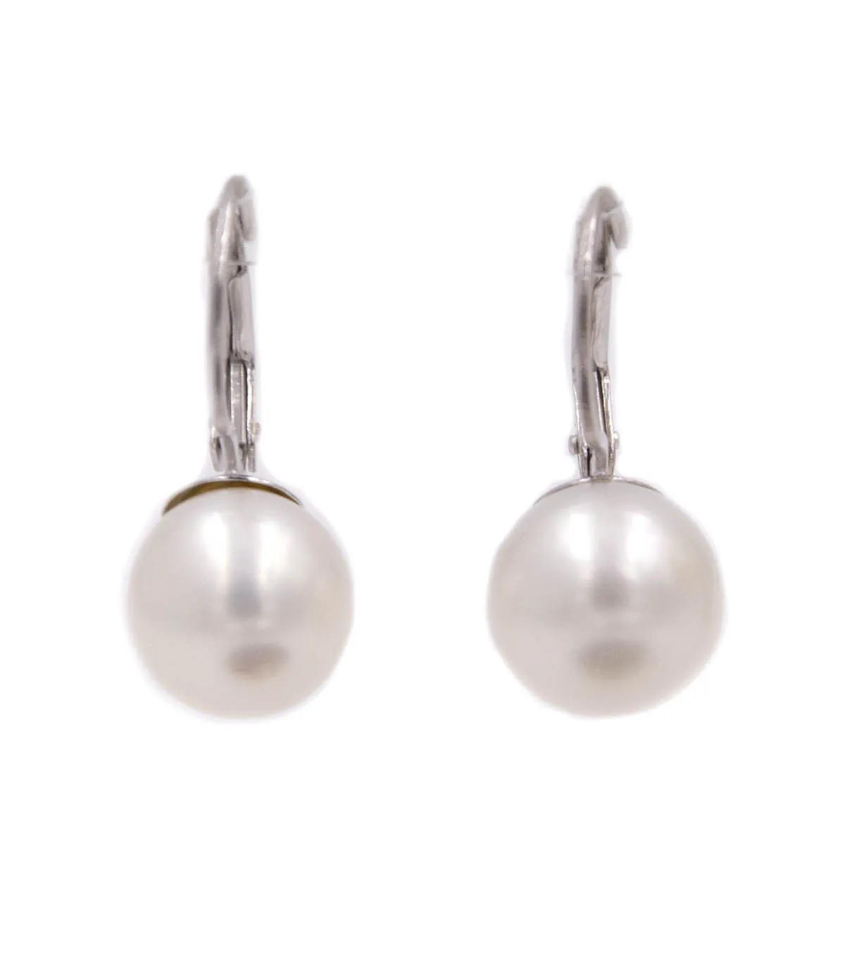 Orecchini pendenti in oro bianco con perla