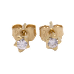 Orecchini punto luce in oro giallo con zirconi