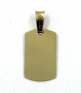 Ciondolo piastra rettangolare in oro giallo da incidere