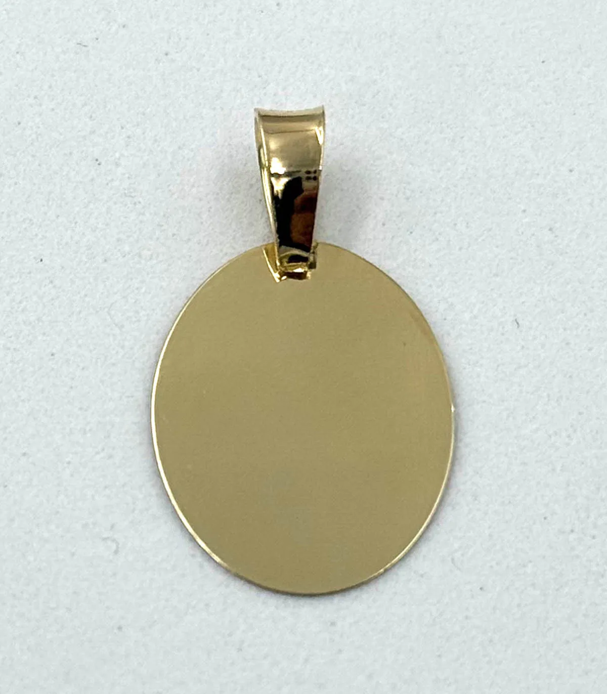 Ciondolo piastra ovale in oro giallo da incidere