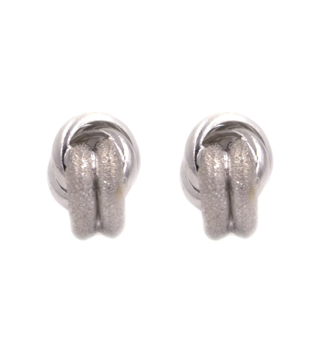 Orecchini in oro bianco liscio e satinato