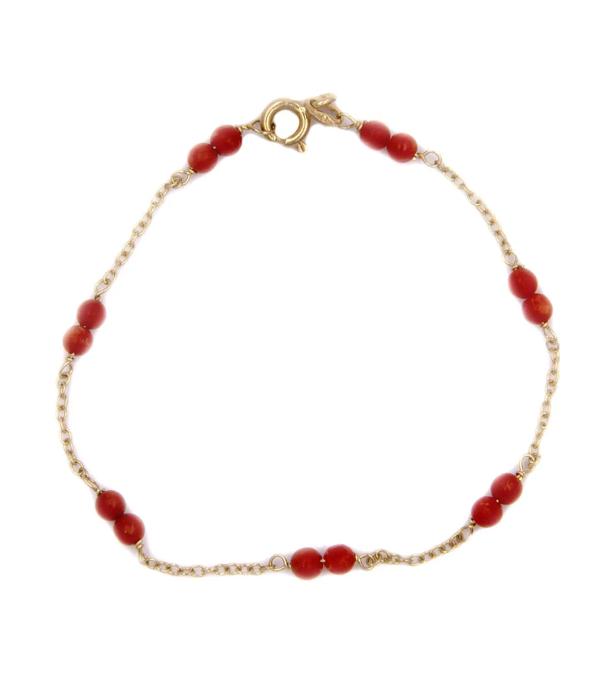 Bracciale da bimba in oro giallo con corallini