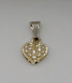 Ciondolo cuore in oro giallo con zirconi