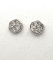 Orecchini ad esagono in oro bianco con zirconi