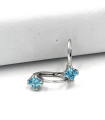 Orecchini pendenti in oro bianco con quarzo azzurro
